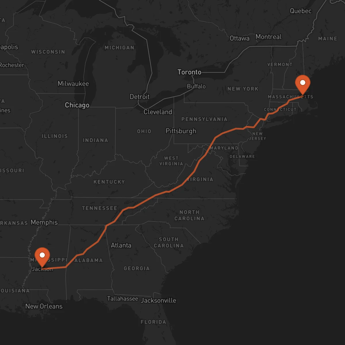 Ruta Boston - Jackson
