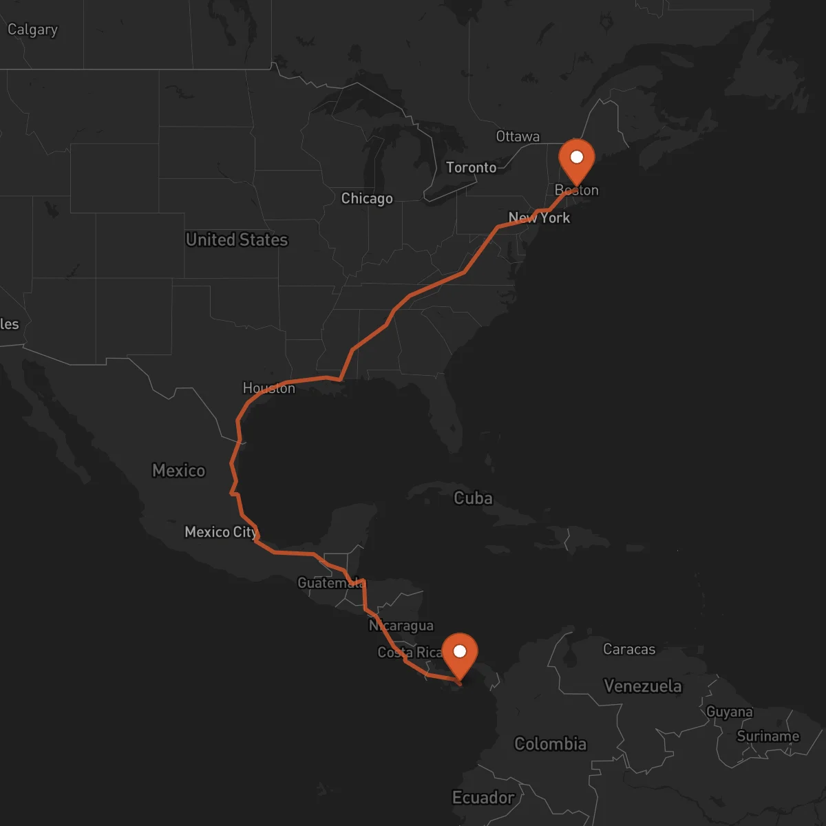 Ruta Las Tablas - Boston