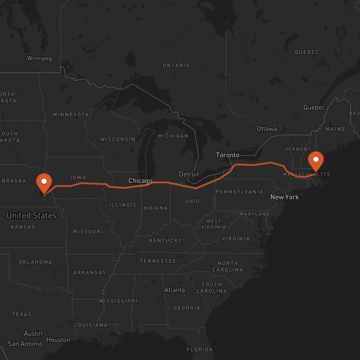 Ruta Boston - Lincoln