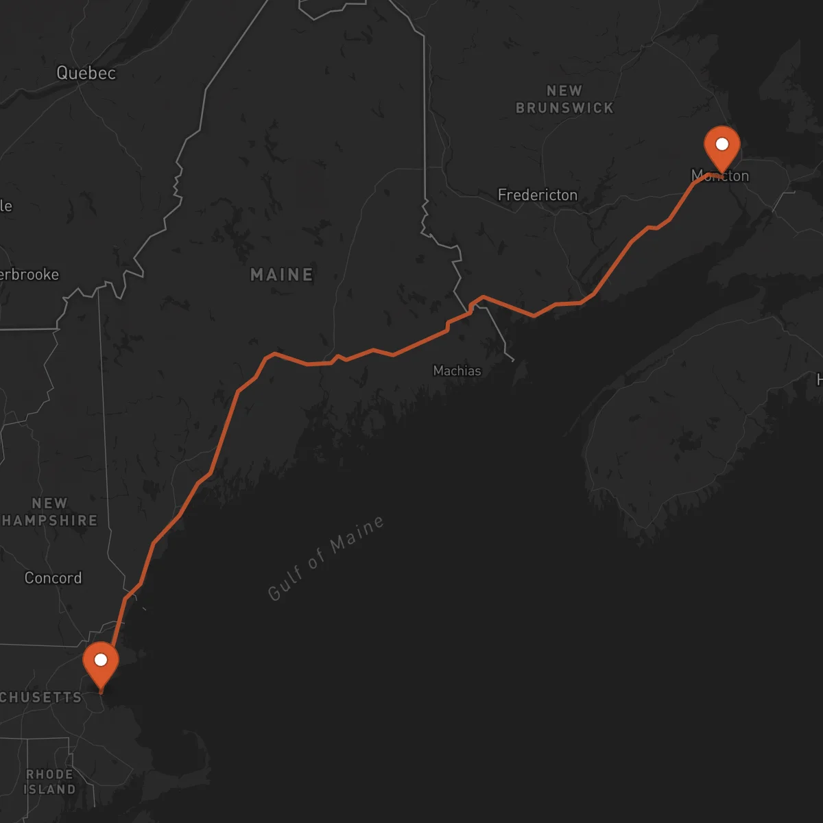 Ruta Boston - Moncton