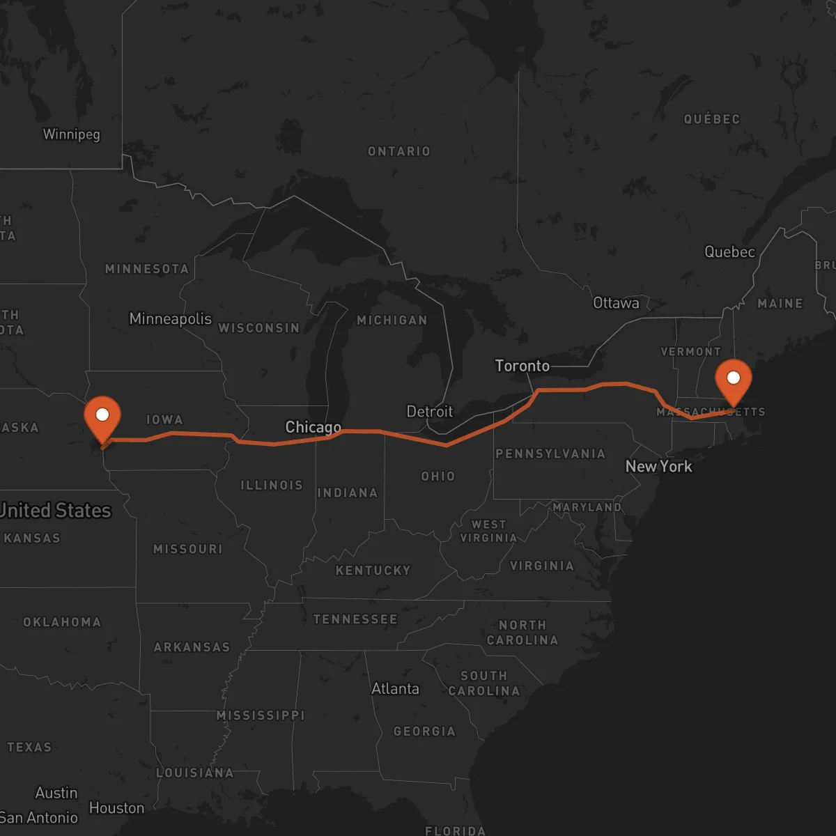 Ruta Boston - Omaha