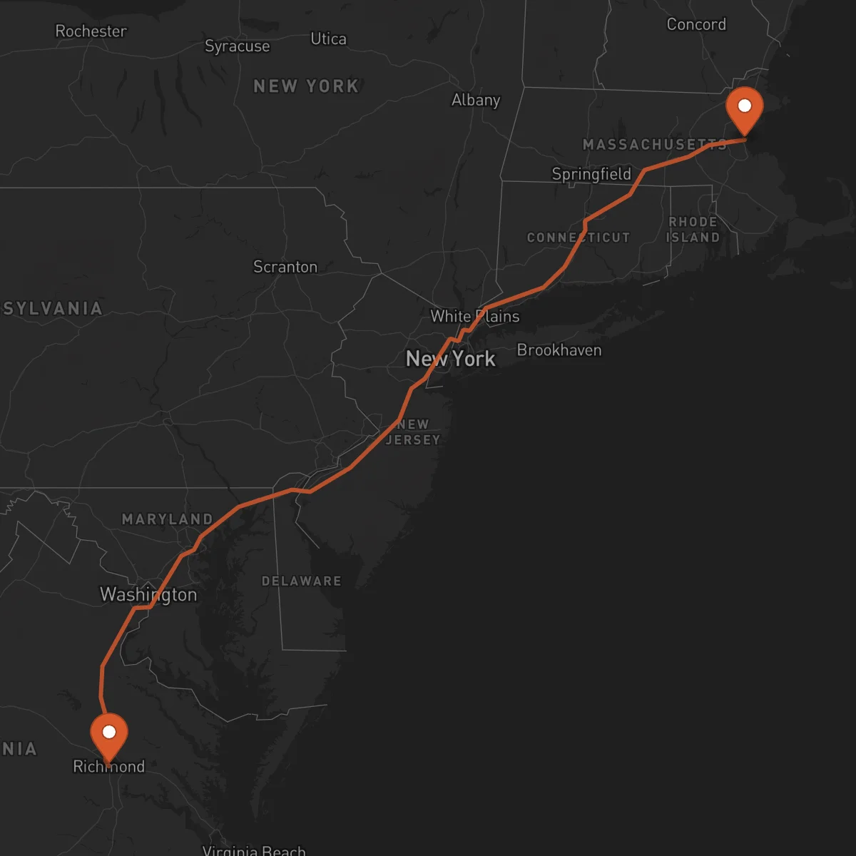 Ruta Boston - Richmond