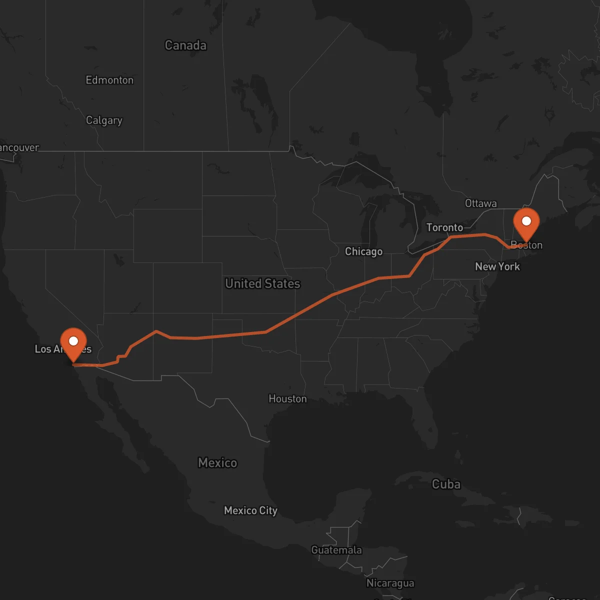 Ruta Boston - San Diego