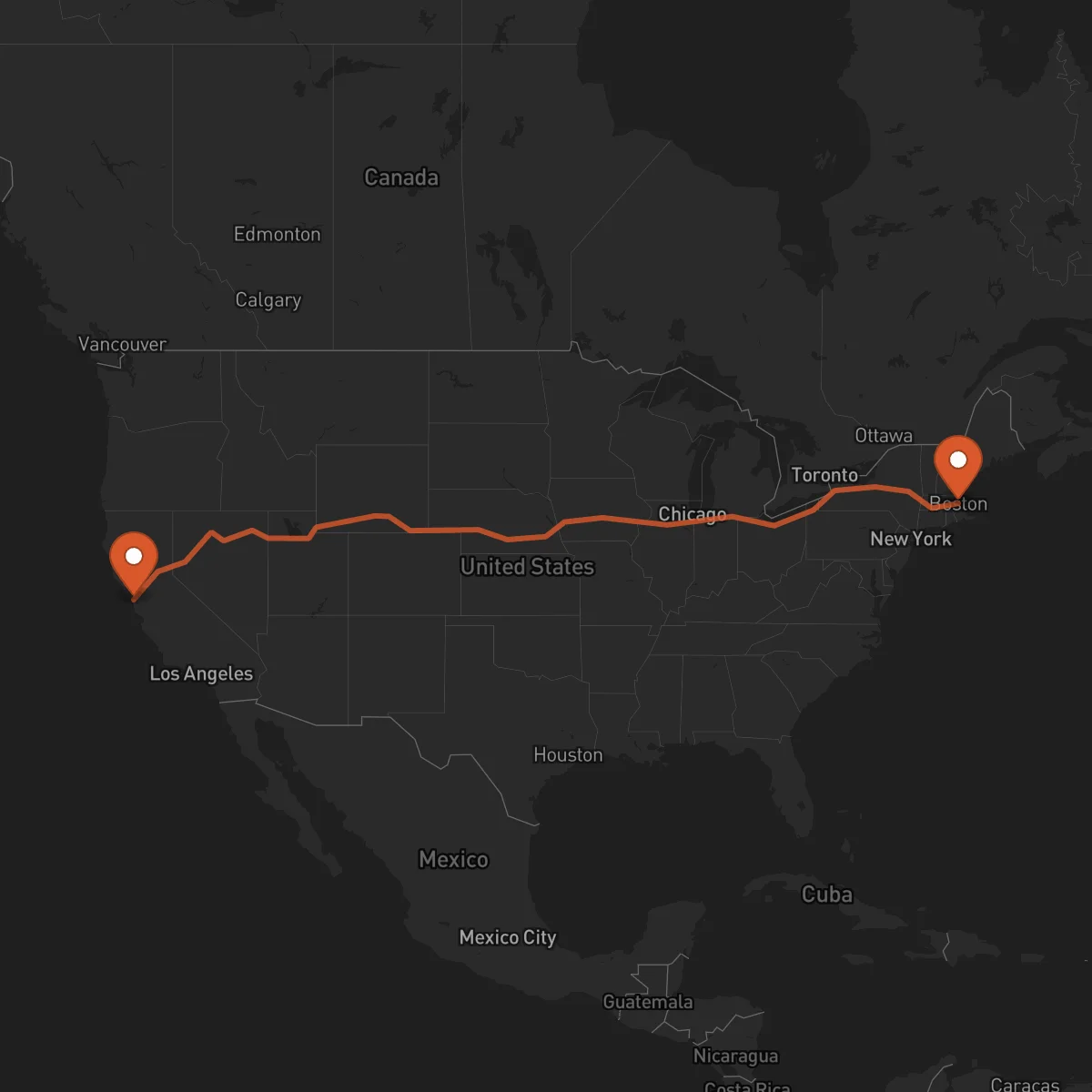 Ruta Boston - San Francisco
