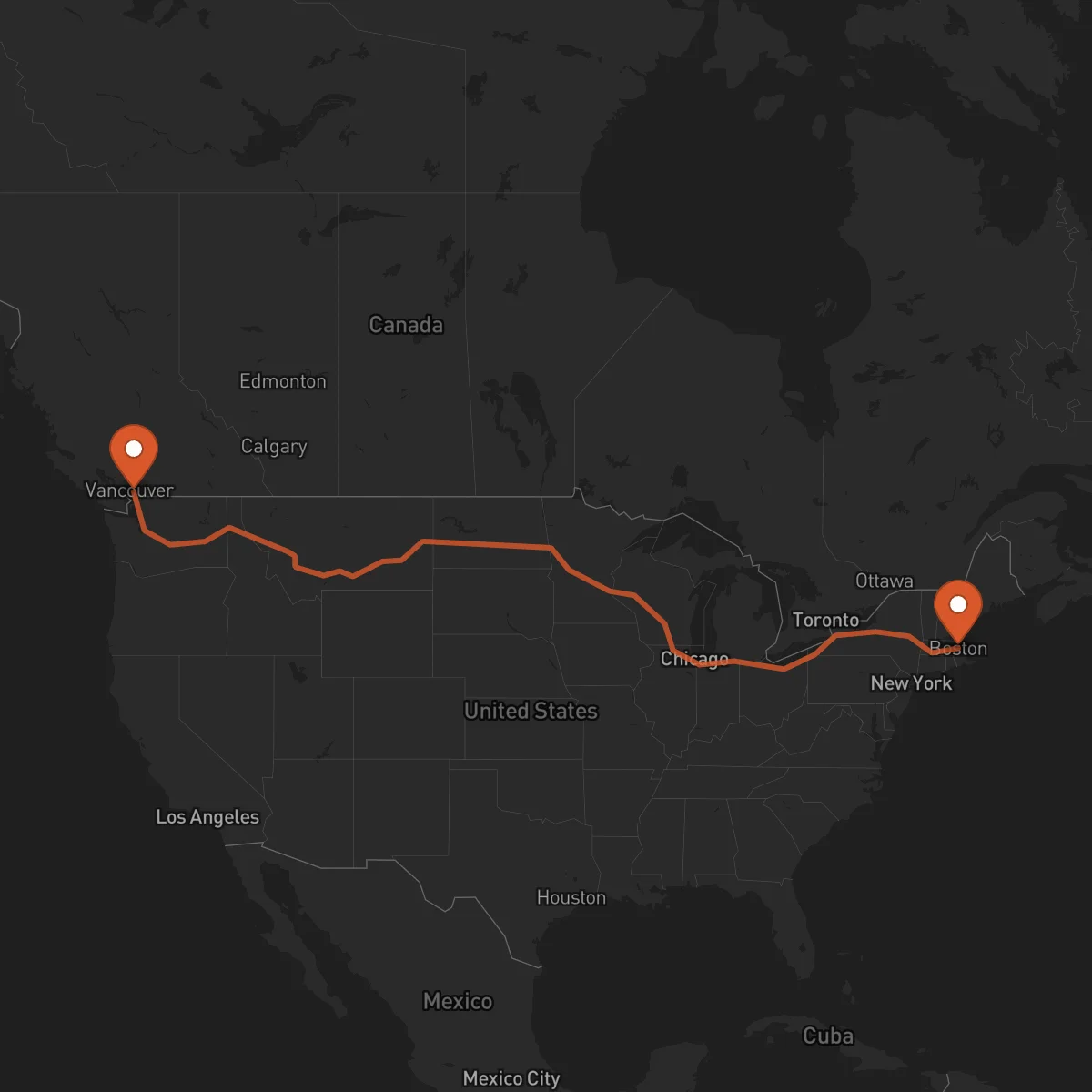 Ruta Boston - Surrey