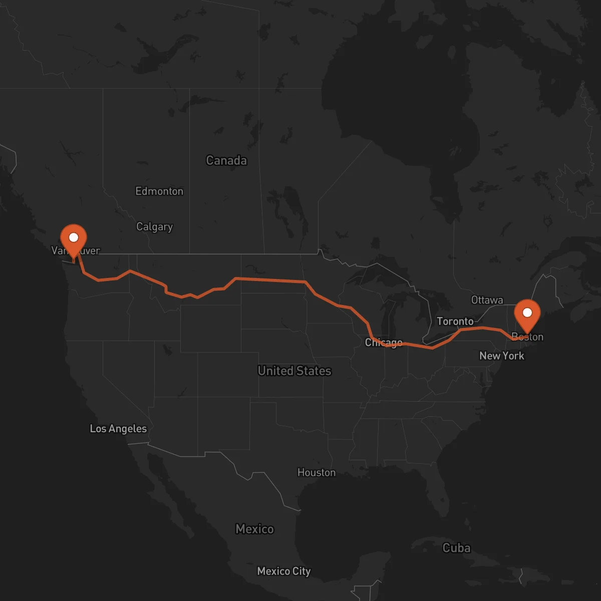 Ruta Boston - Victoria