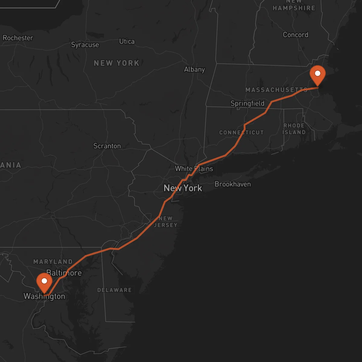 Ruta Boston - Washington D.C.
