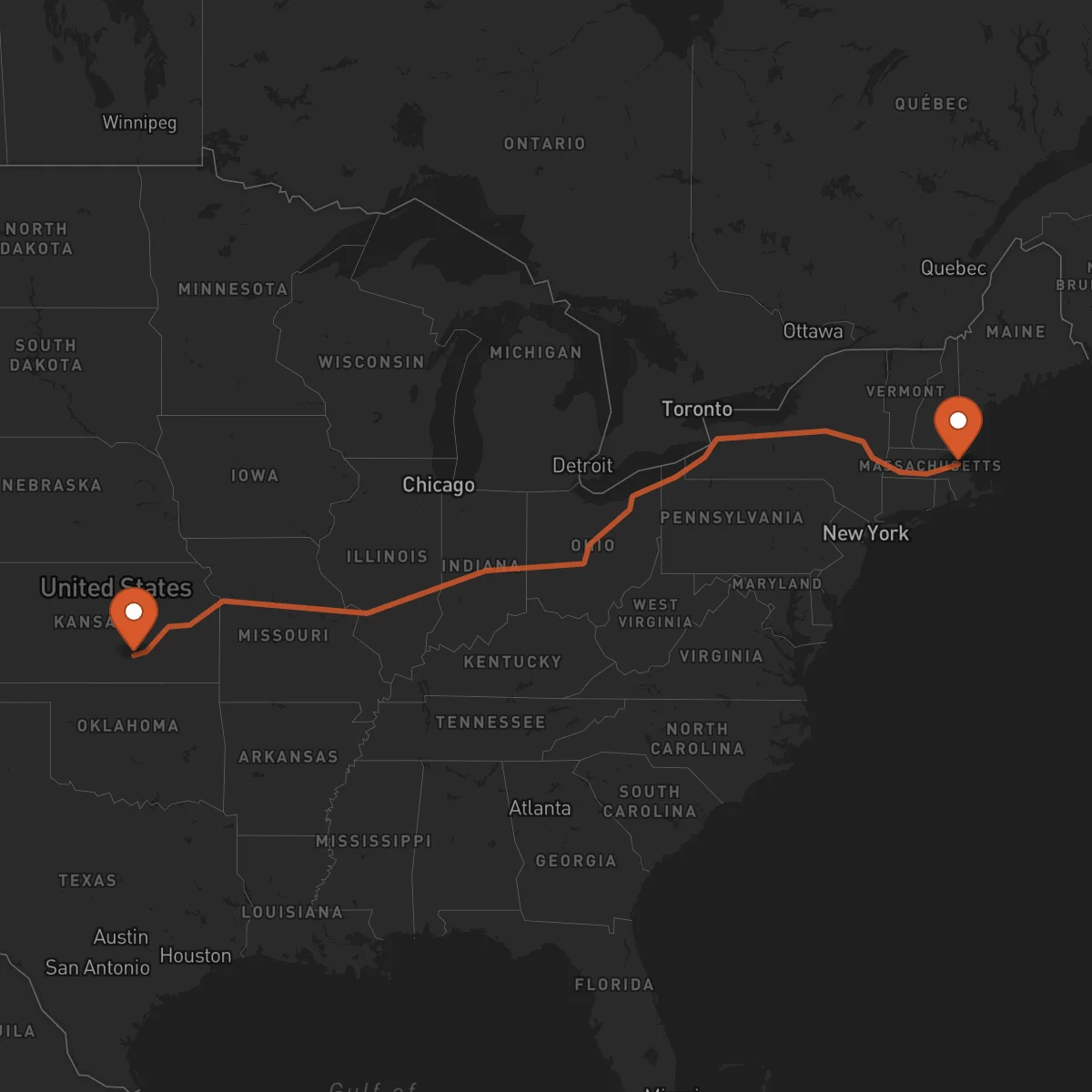 Ruta Boston - Wichita