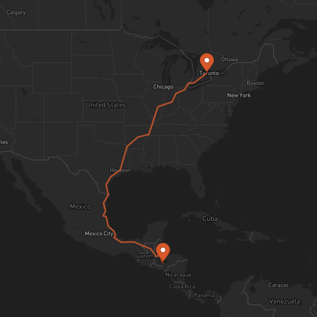 Ruta Comayagua - Brampton