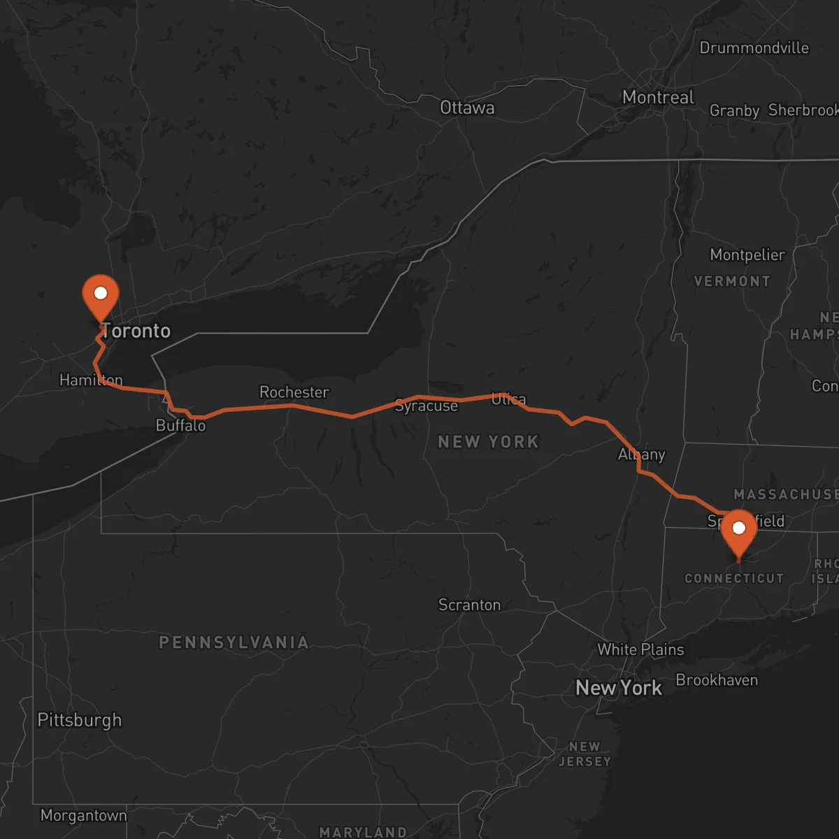 Ruta Hartford - Brampton