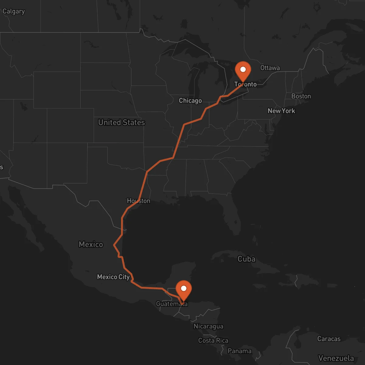Ruta Brampton - Puerto Barrios