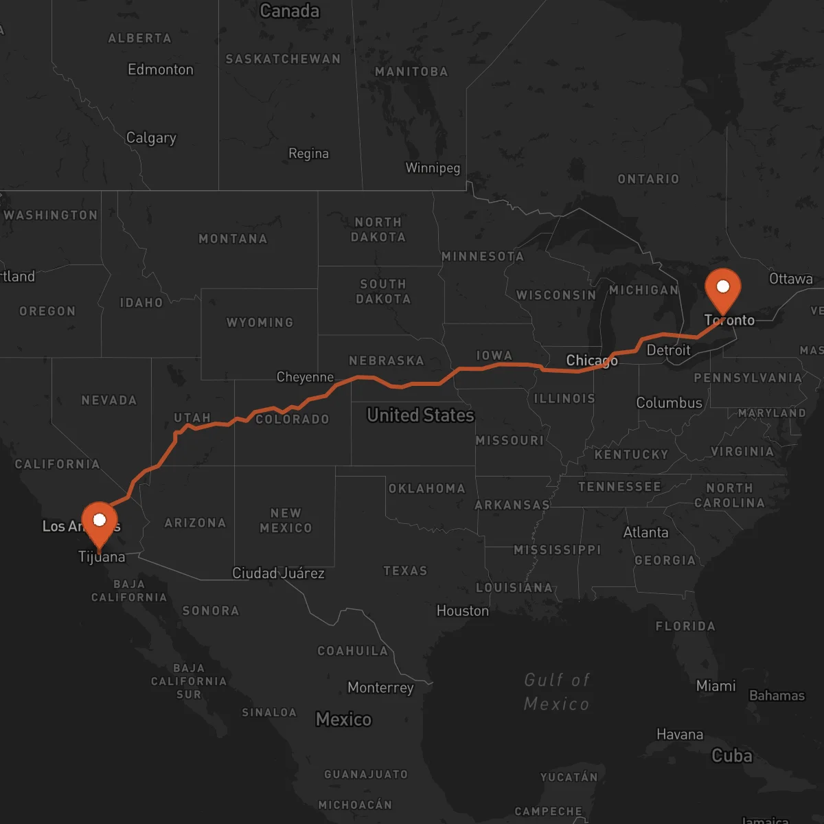 Ruta Brampton - San Diego