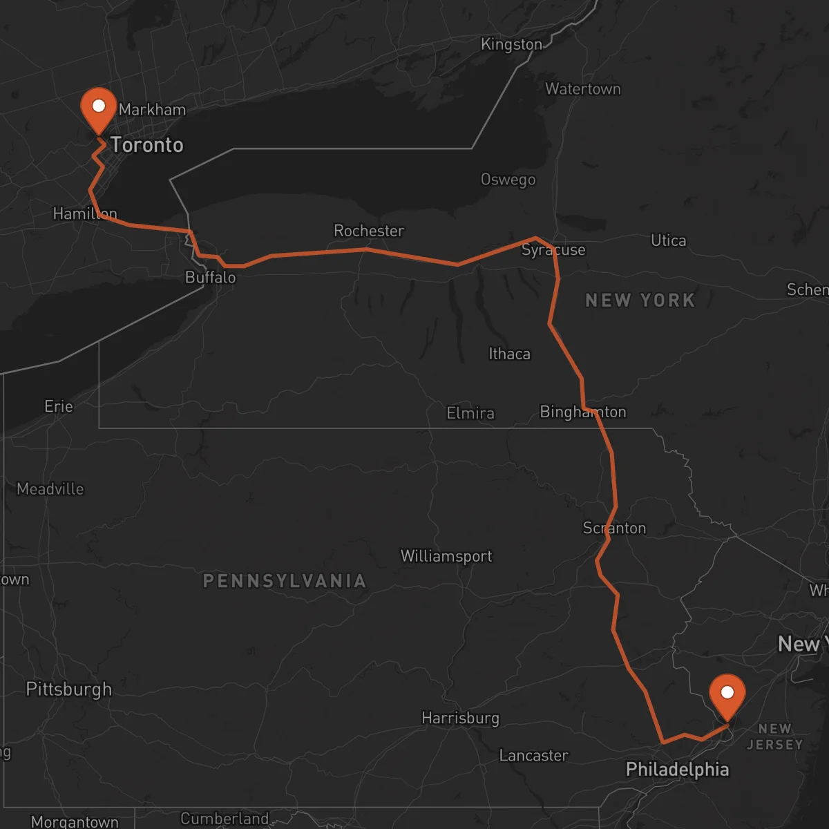 Ruta Brampton - Trenton