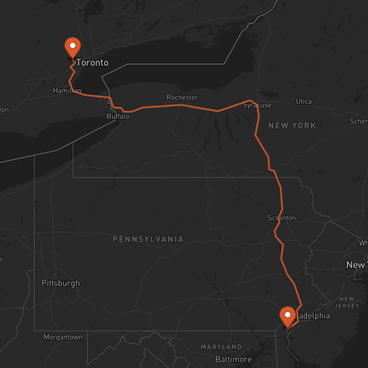 Ruta Brampton - Wilmington