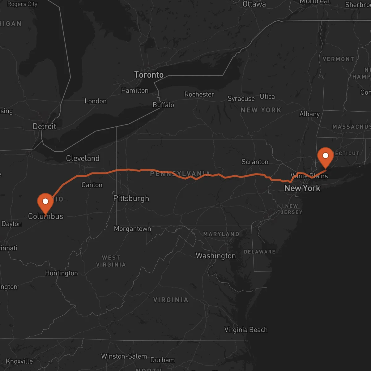 Ruta Bridgeport - Columbus