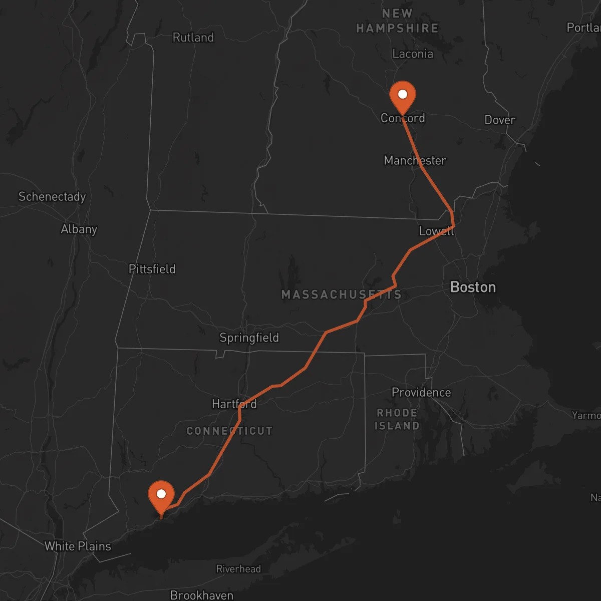 Ruta Concord - Bridgeport