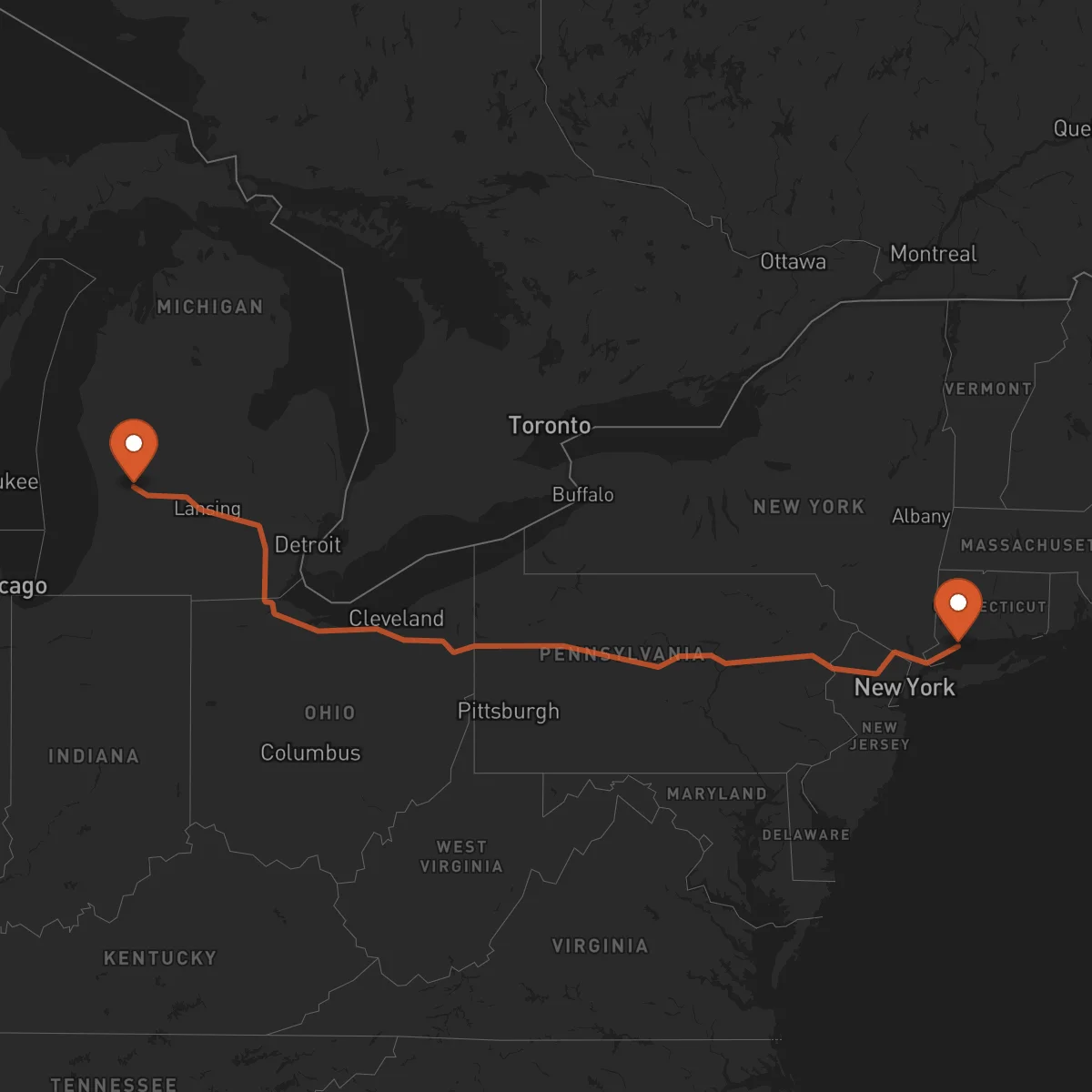 Ruta Bridgeport - Grand Rapids