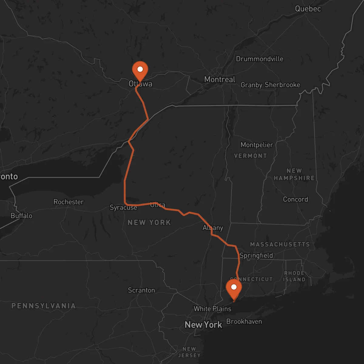 Ruta Ottawa - Bridgeport