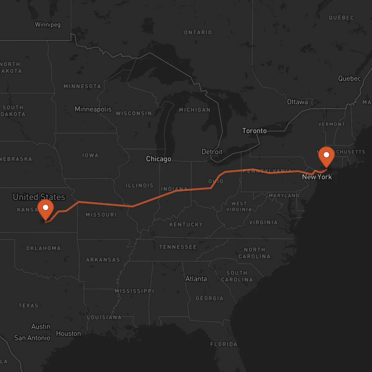 Ruta Wichita - Bridgeport