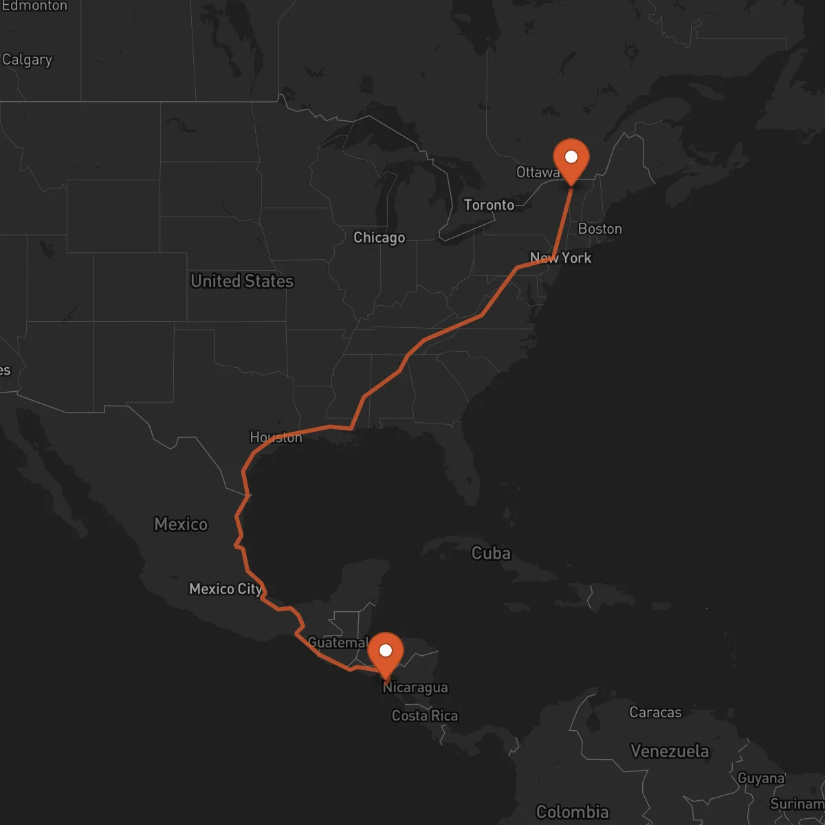 Ruta Burlington - Chinandega
