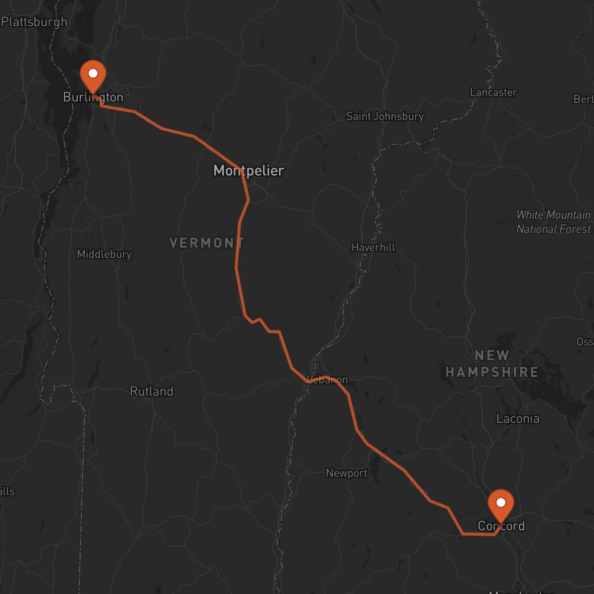 Ruta Burlington - Concord