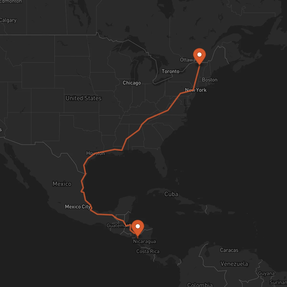 Ruta Estelí - Burlington