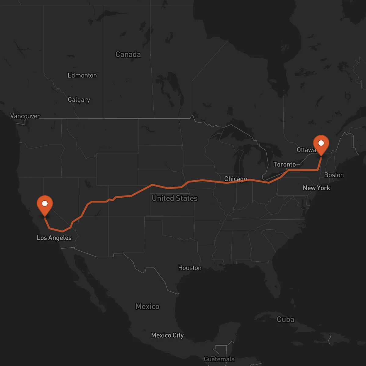 Ruta Fresno - Burlington