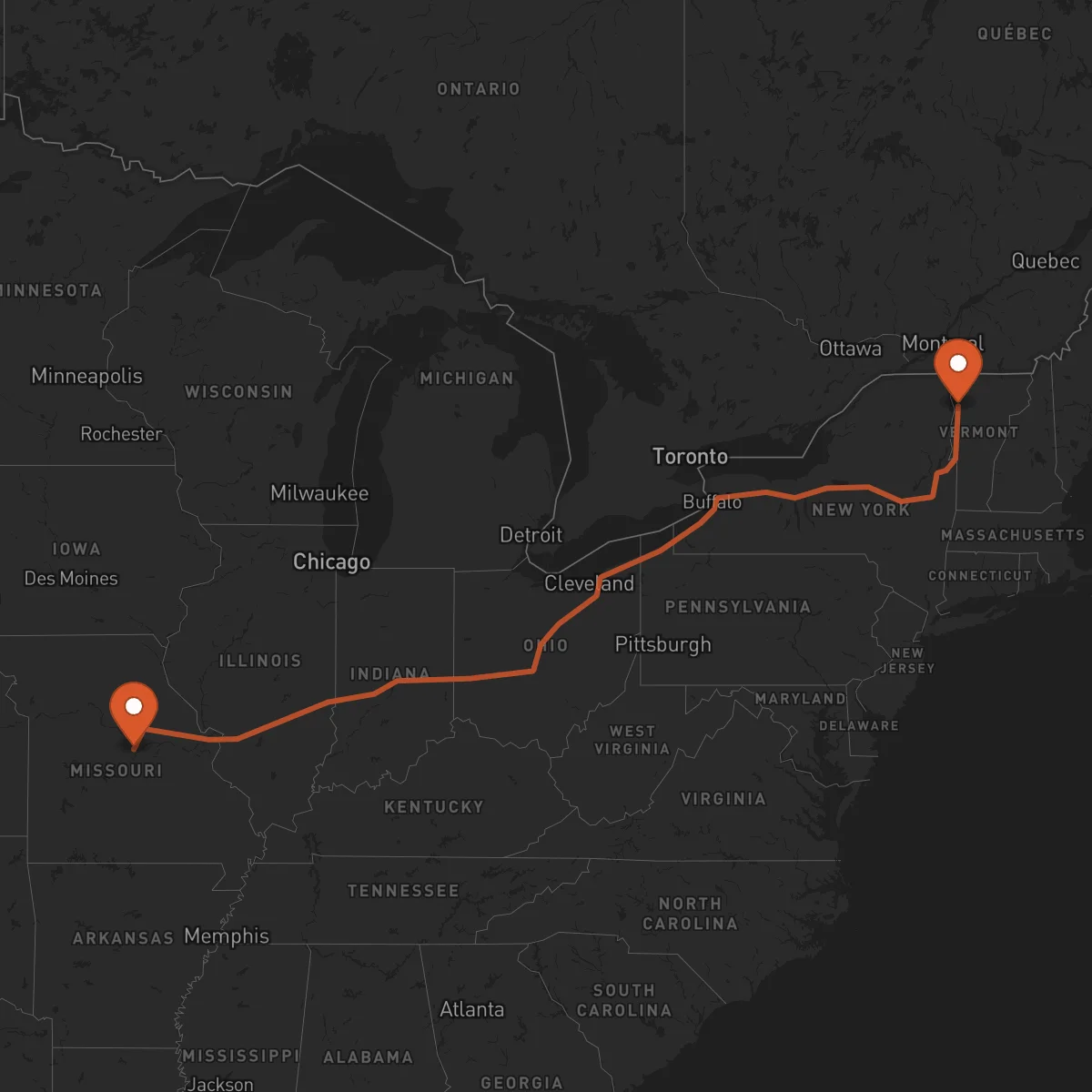 Ruta Burlington - Jefferson City