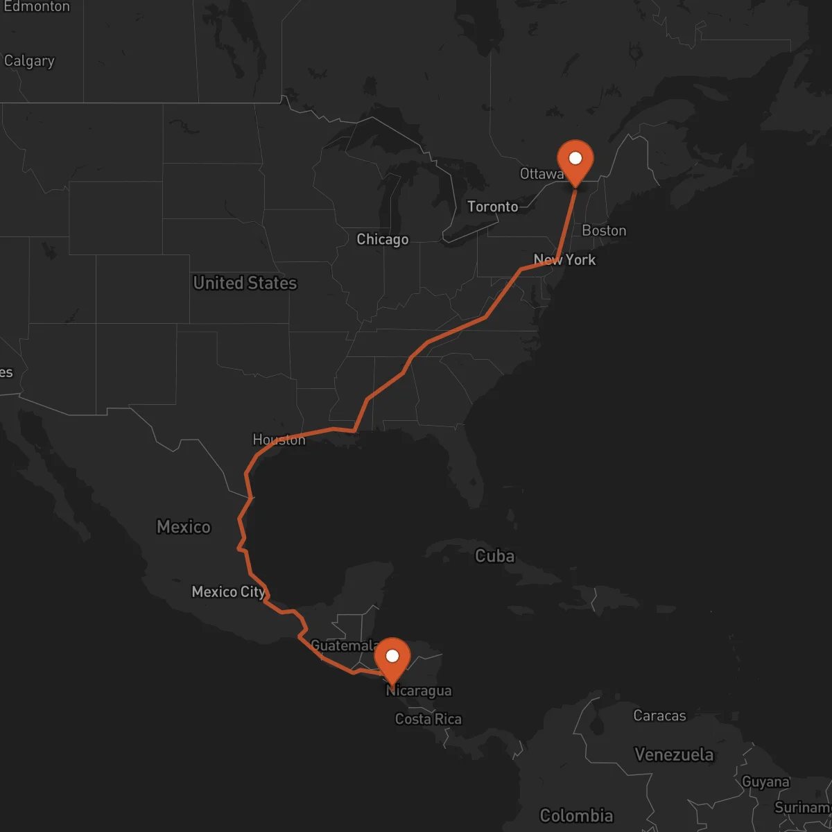 Ruta Burlington - León
