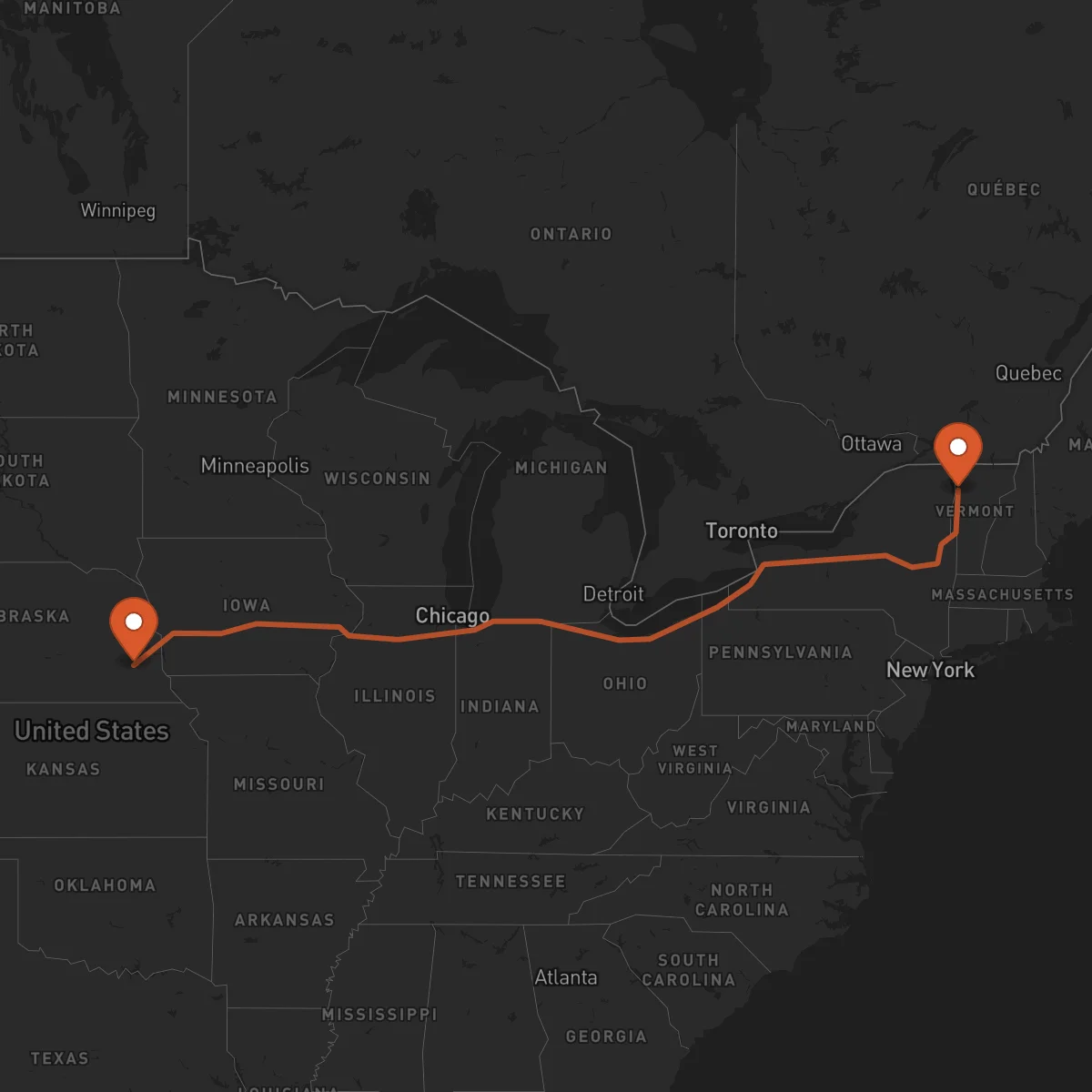 Ruta Lincoln - Burlington