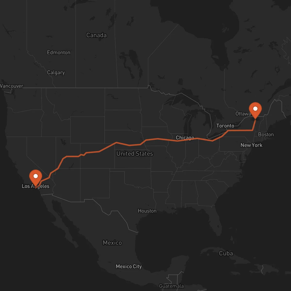 Ruta Burlington - Long Beach