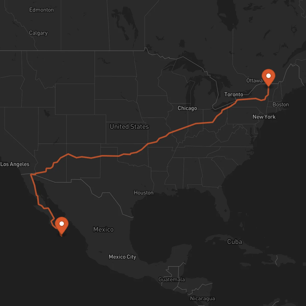 Ruta Burlington - Los Cabos