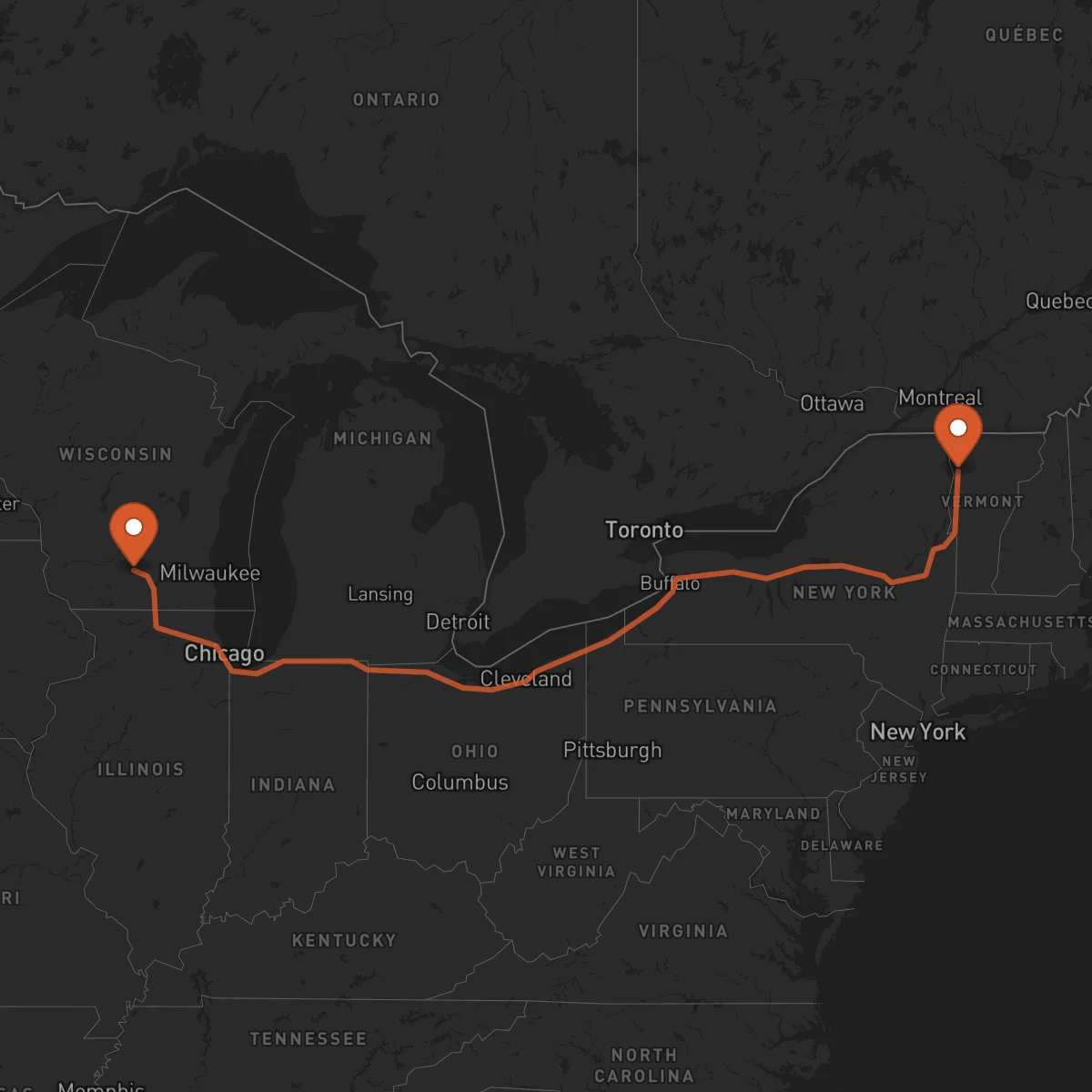 Ruta Burlington - Madison