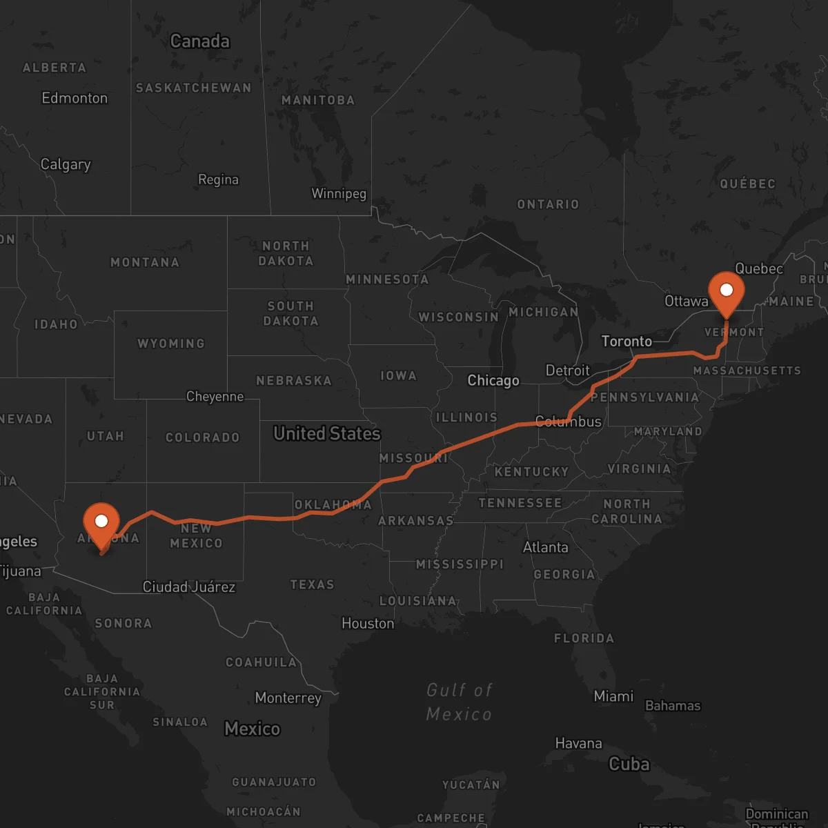 Ruta Burlington - Mesa