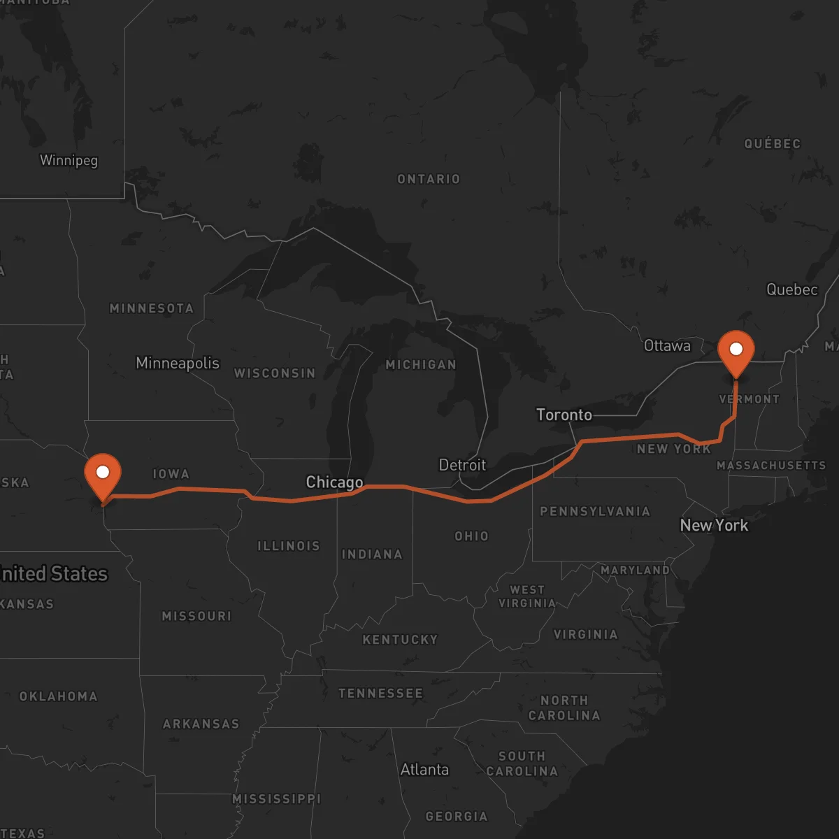 Ruta Burlington - Omaha