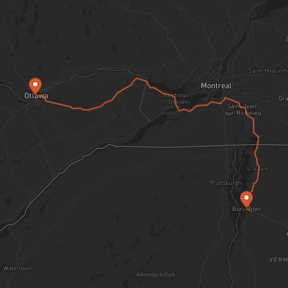 Ruta Burlington - Ottawa