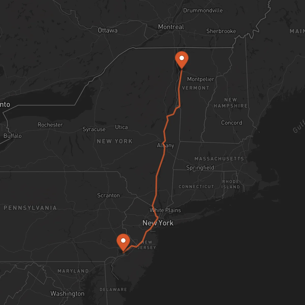 Ruta Burlington - Philadelphia