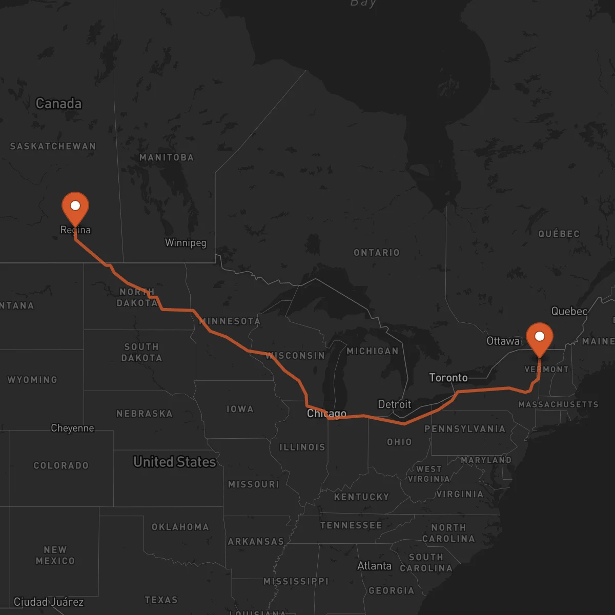 Ruta Regina - Burlington