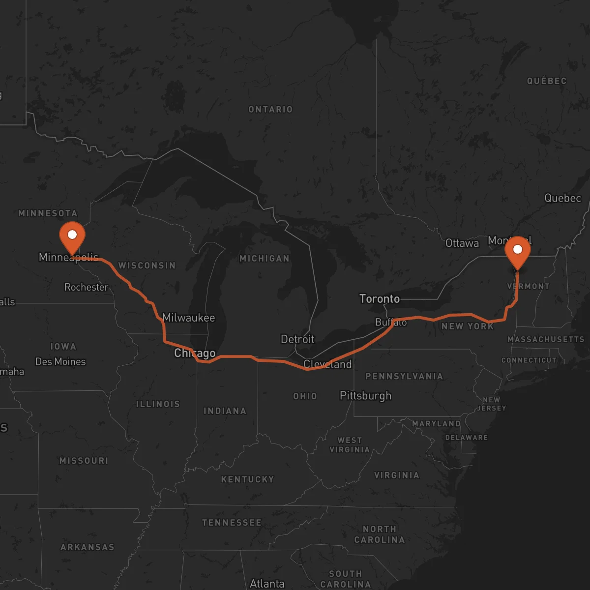 Ruta Burlington - Saint Paul