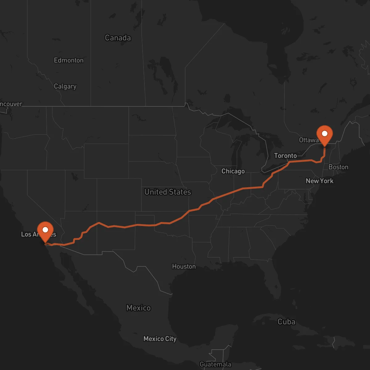 Ruta San Diego - Burlington