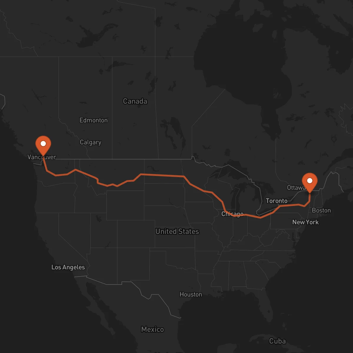 Ruta Burlington - Surrey