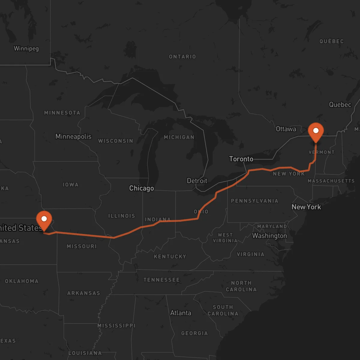 Ruta Topeka - Burlington