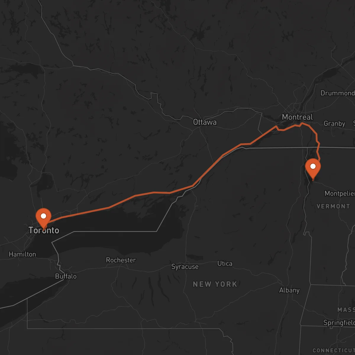 Ruta Burlington - Toronto