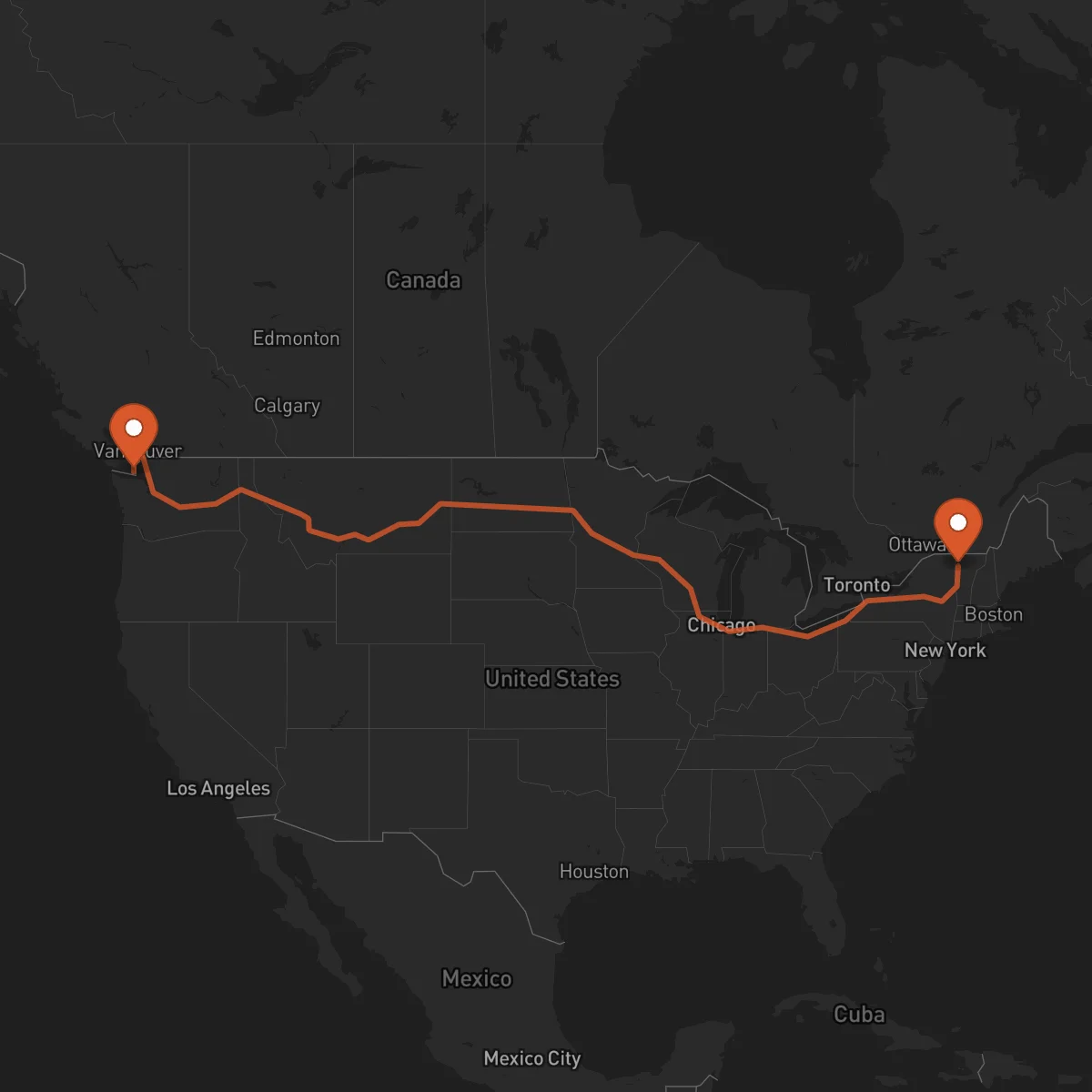 Ruta Burlington - Victoria