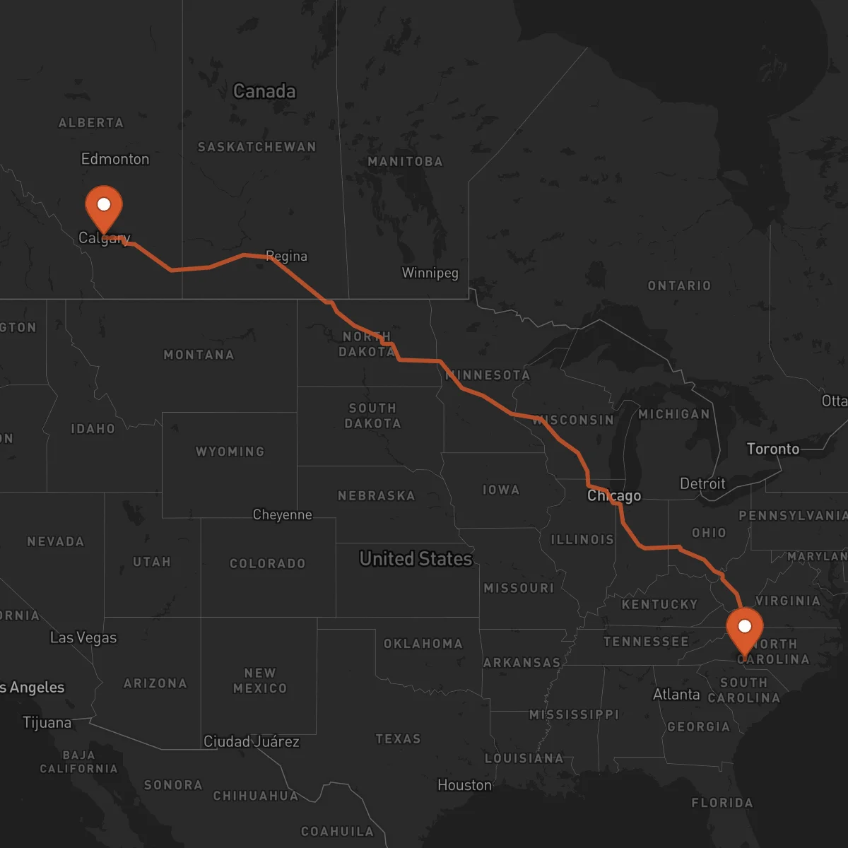 Ruta Charlotte - Calgary
