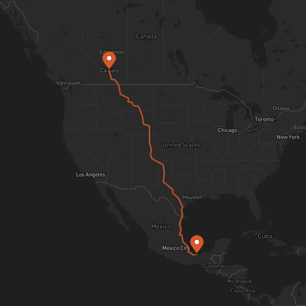 Ruta Coatzacoalcos - Calgary