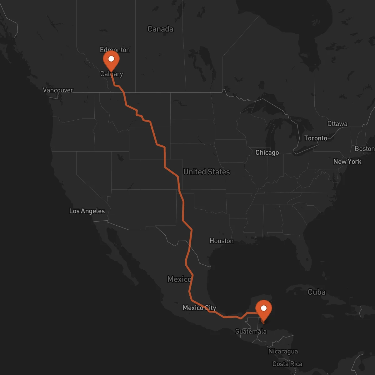 Ruta Dangriga - Calgary