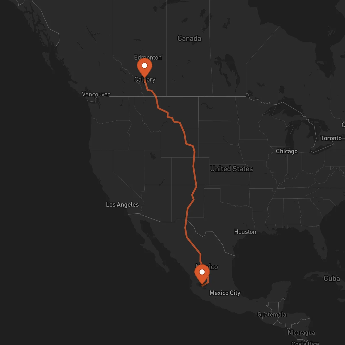 Ruta Guadalajara - Calgary