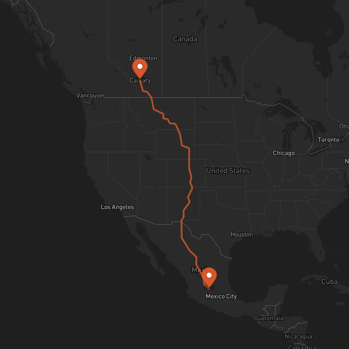 Ruta Calgary - Irapuato