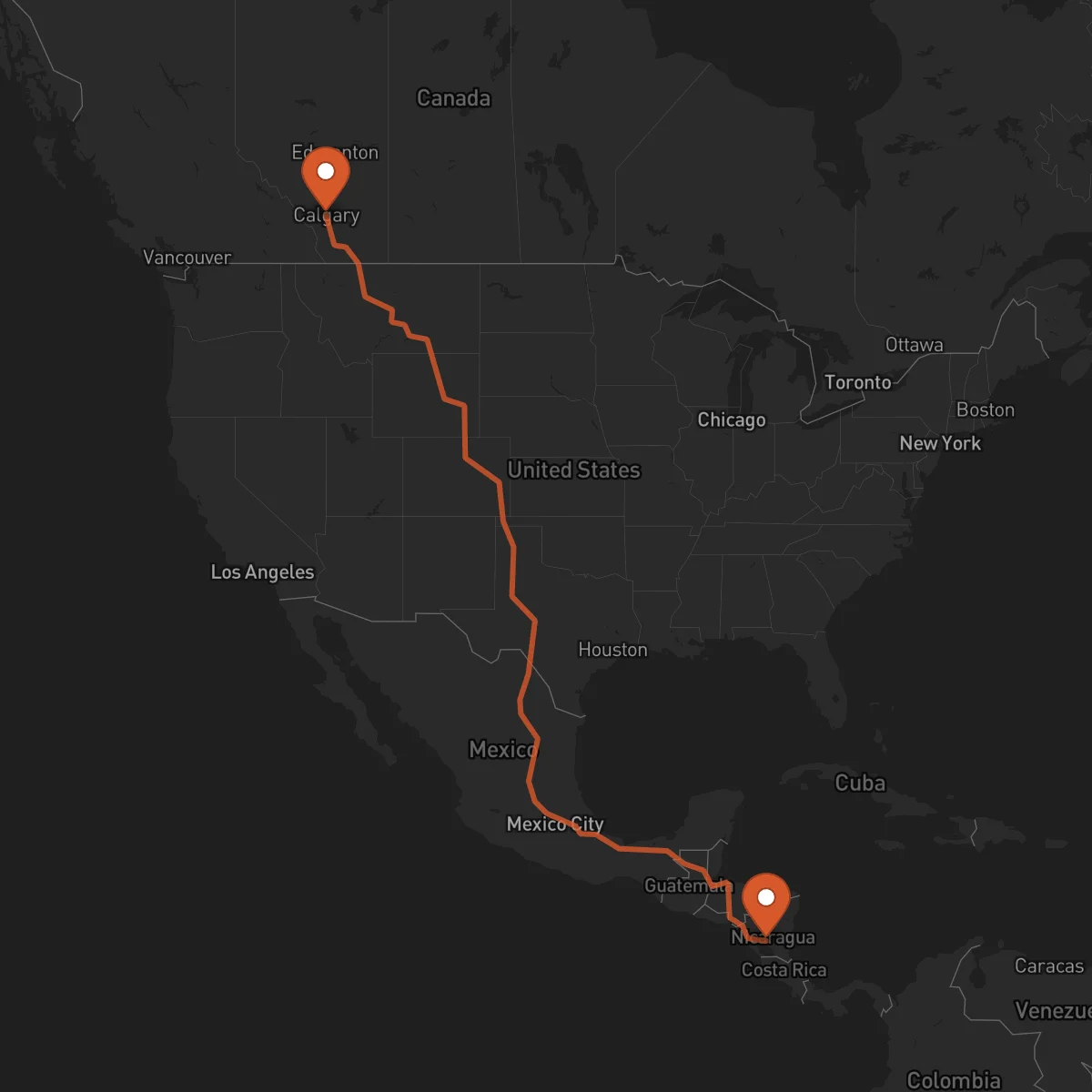 Ruta Juigalpa - Calgary